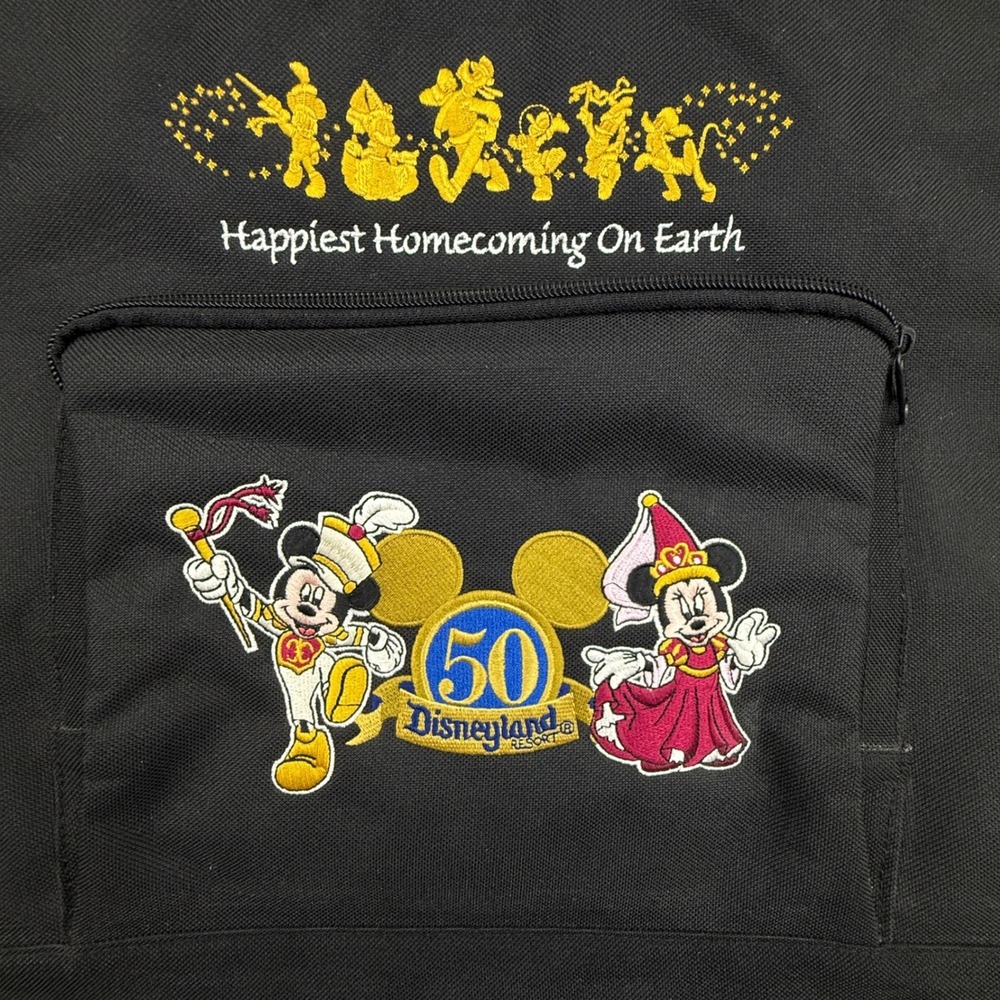Disneyland Resort 50th Anniversary Canvas Tote Bag Black Vintage Park Bag Mickey - Picture 3 of 14